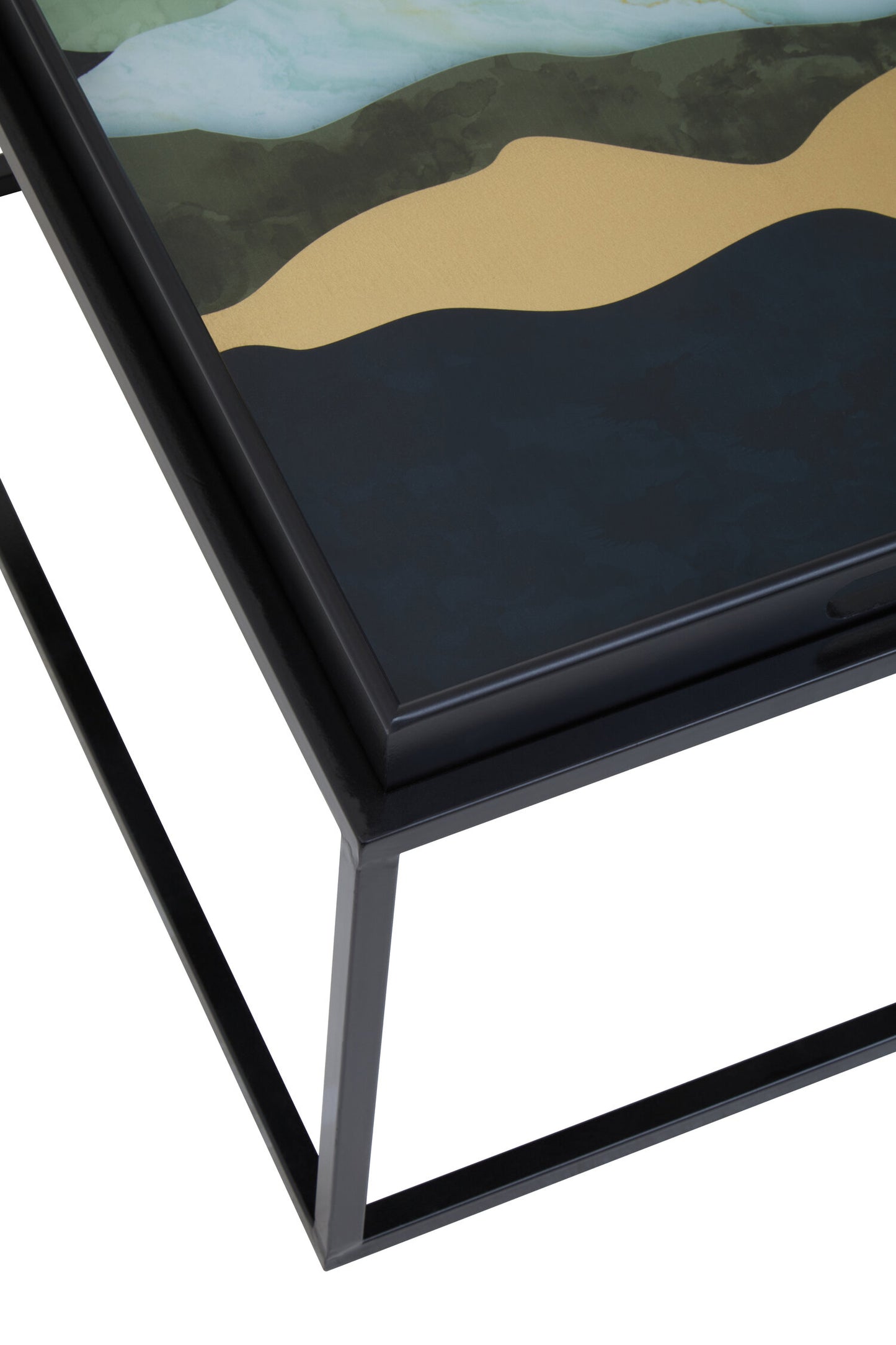 Renatta Set Of 2 Abstract Paint Design Nesting Tray Tables