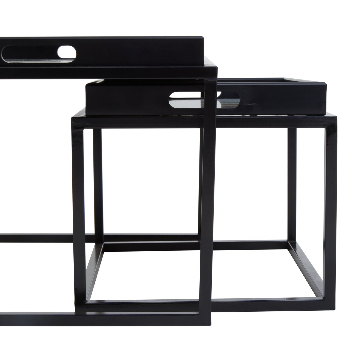 Renatta Set Of 2 Abstract Paint Design Nesting Tray Tables