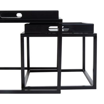 Renatta Set Of 2 Abstract Paint Design Nesting Tray Tables
