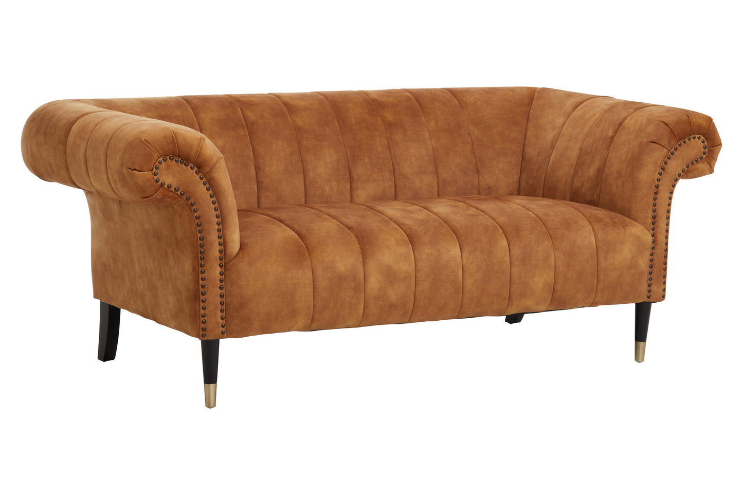Harley Gold Velvet 2 Seat Chesterfield Sofa