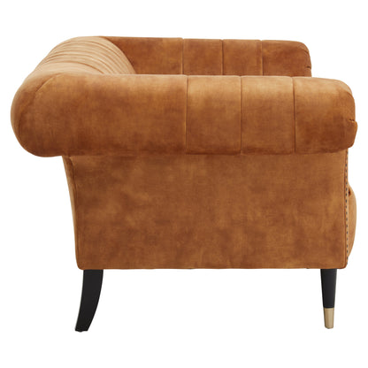 Harley Gold Velvet 2 Seat Chesterfield Sofa