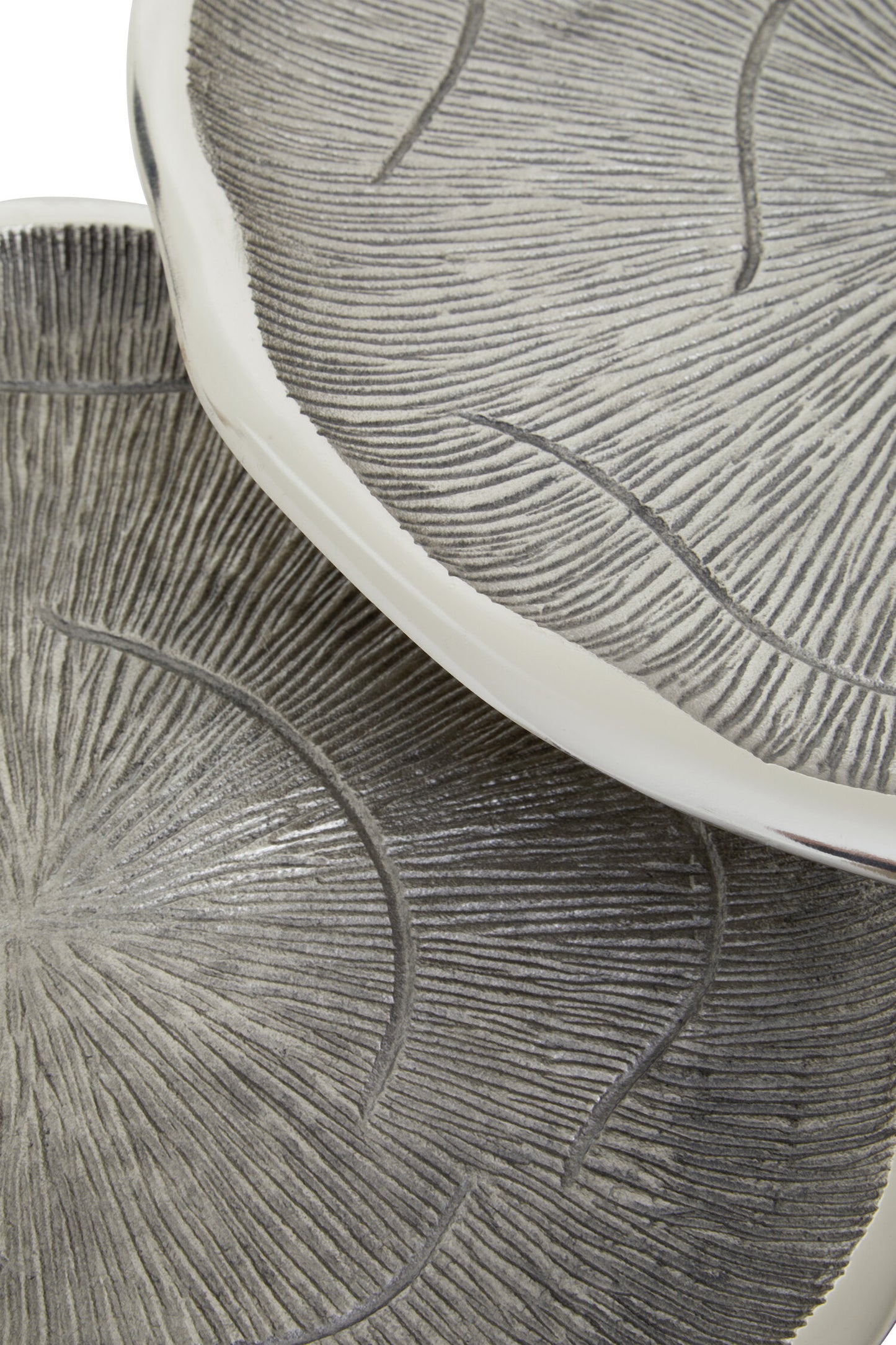 Rena Set Of Two Oak Effect Silver Top Side Tables