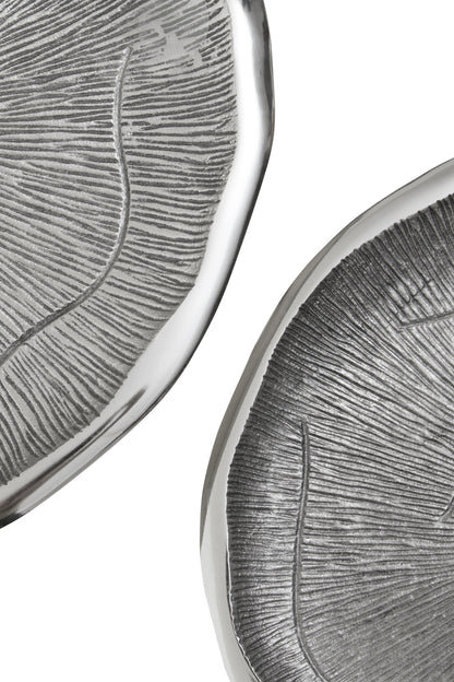 Rena Set Of Two Oak Effect Silver Top Side Tables