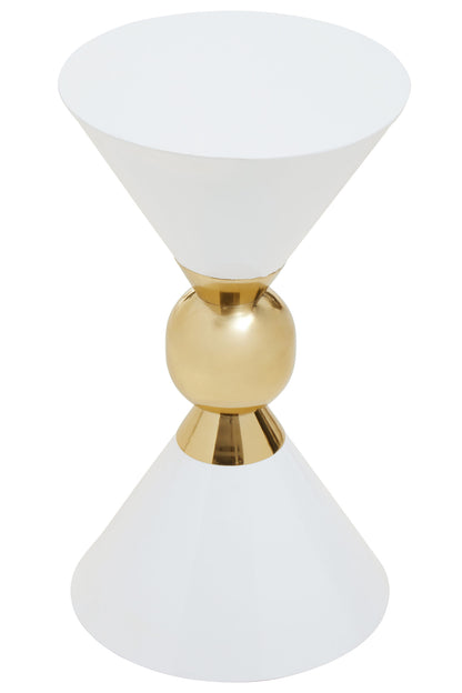 Angelique White And Gold Finish Side Table