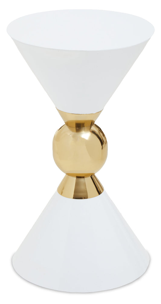 Angelique White And Gold Finish Side Table