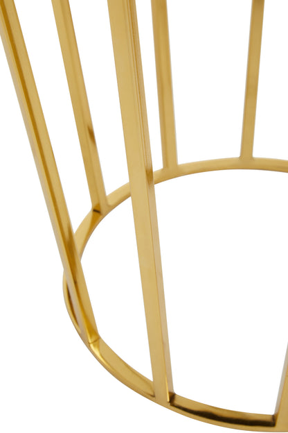 Mara Velvet And Gold Finish Low Stool