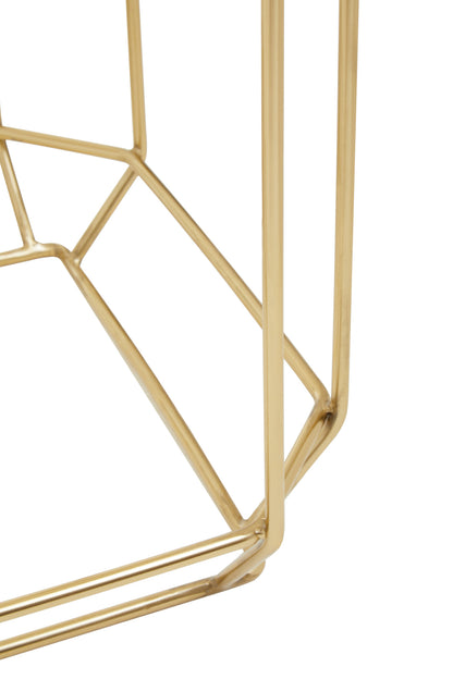 Dorchester White Quartz Gold Side Table