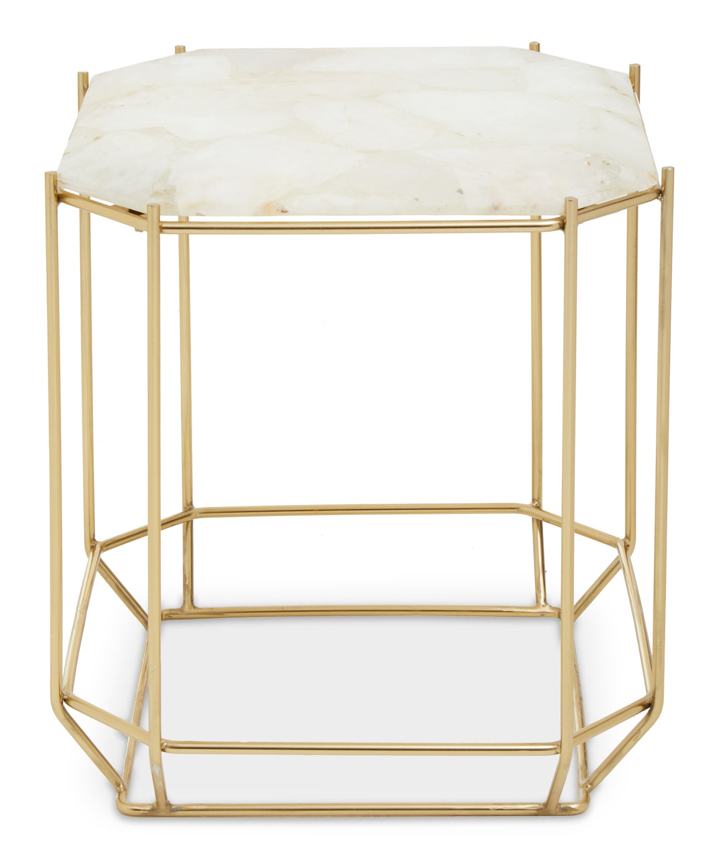 Dorchester White Quartz Gold Side Table | Bali & Blue