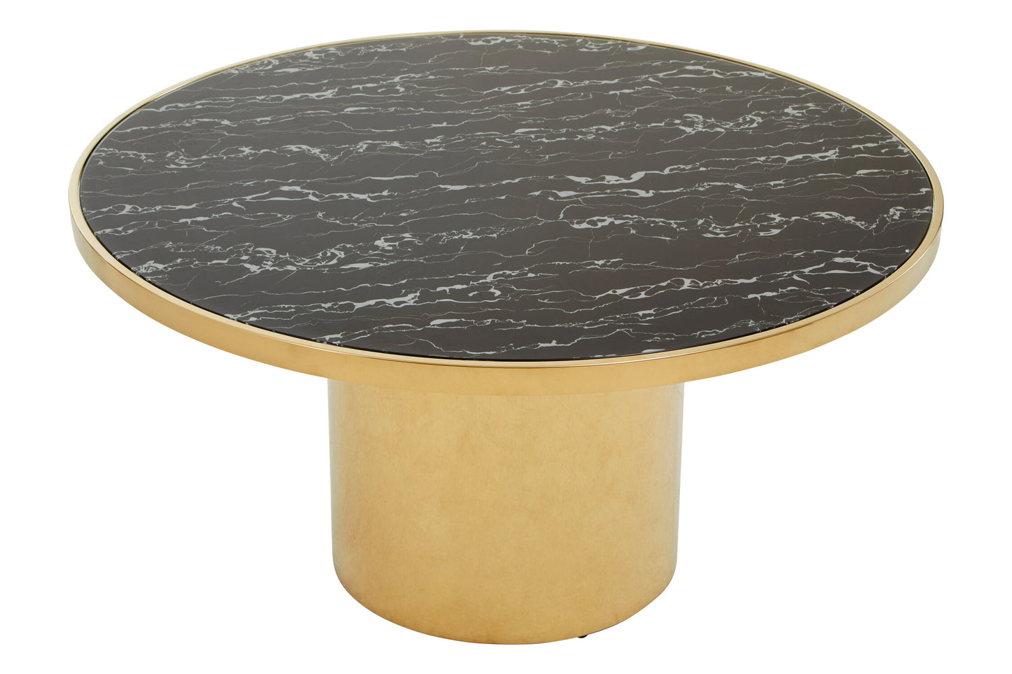 Mia Black Marble Effect Gold Base Coffee Table