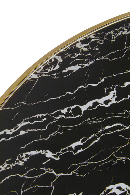 Mia Black Marble Effect Gold Base Coffee Table