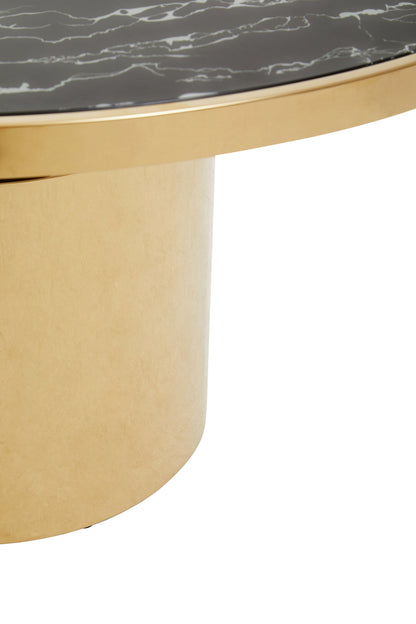 Mia Black Marble Effect Gold Base Coffee Table