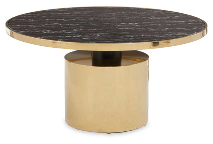 Mia Black Marble Effect Gold Base Coffee Table