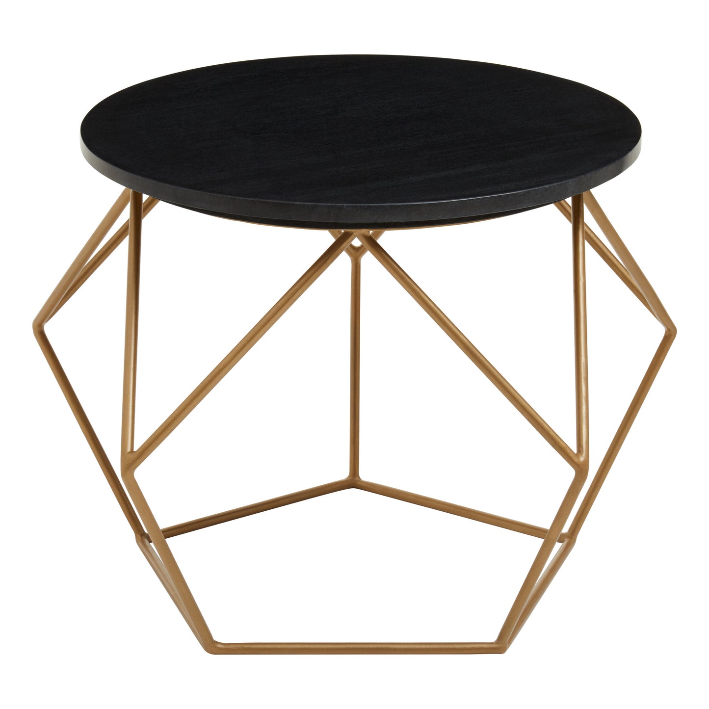 Opus Round Marble Top Coffee Table With Gold Finish Frame