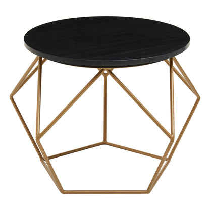 Opus Round Marble Top Coffee Table With Gold Finish Frame