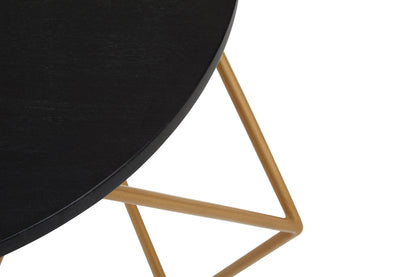 Opus Round Marble Top Coffee Table With Gold Finish Frame
