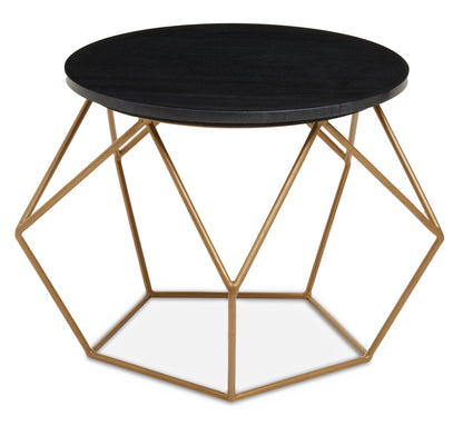 Opus Round Marble Top Coffee Table With Gold Finish Frame