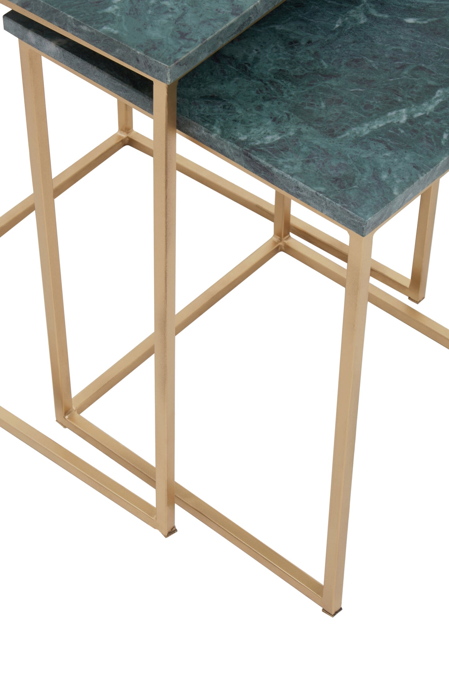 Roma Nest Of 2 Green Marble Side Tables