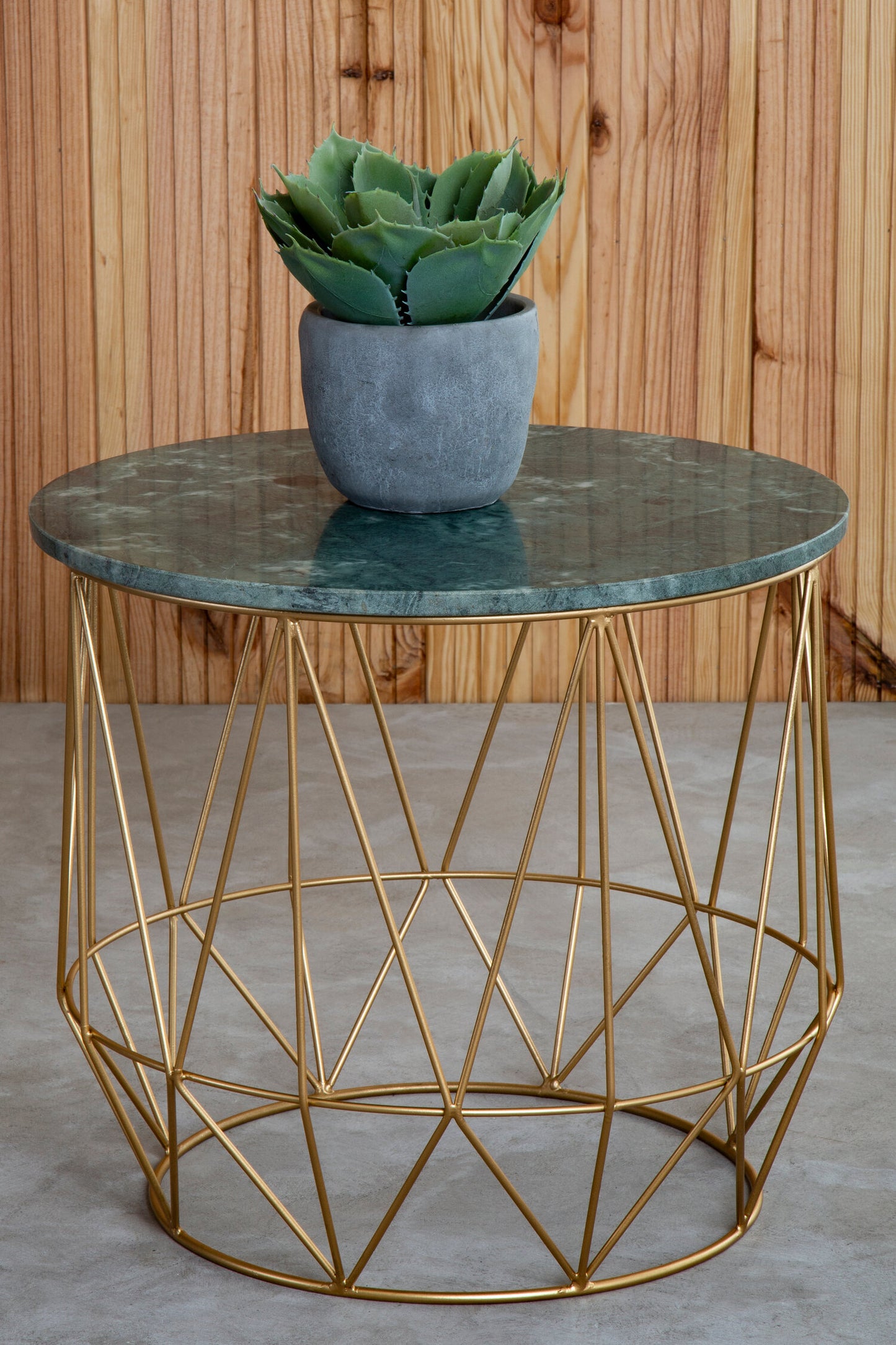 Roma Green Side Table With Gold Frame