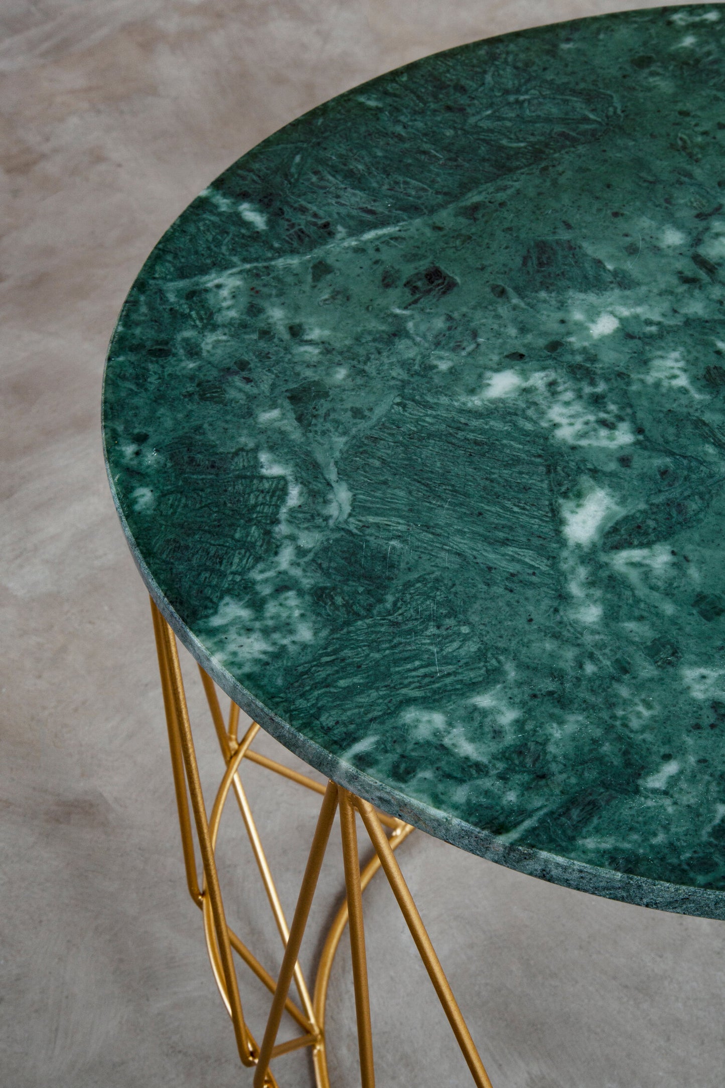 Roma Green Side Table With Gold Frame