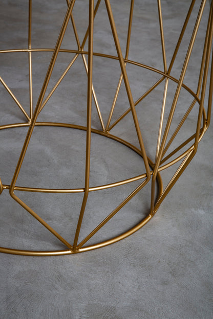 Roma Green Side Table With Gold Frame
