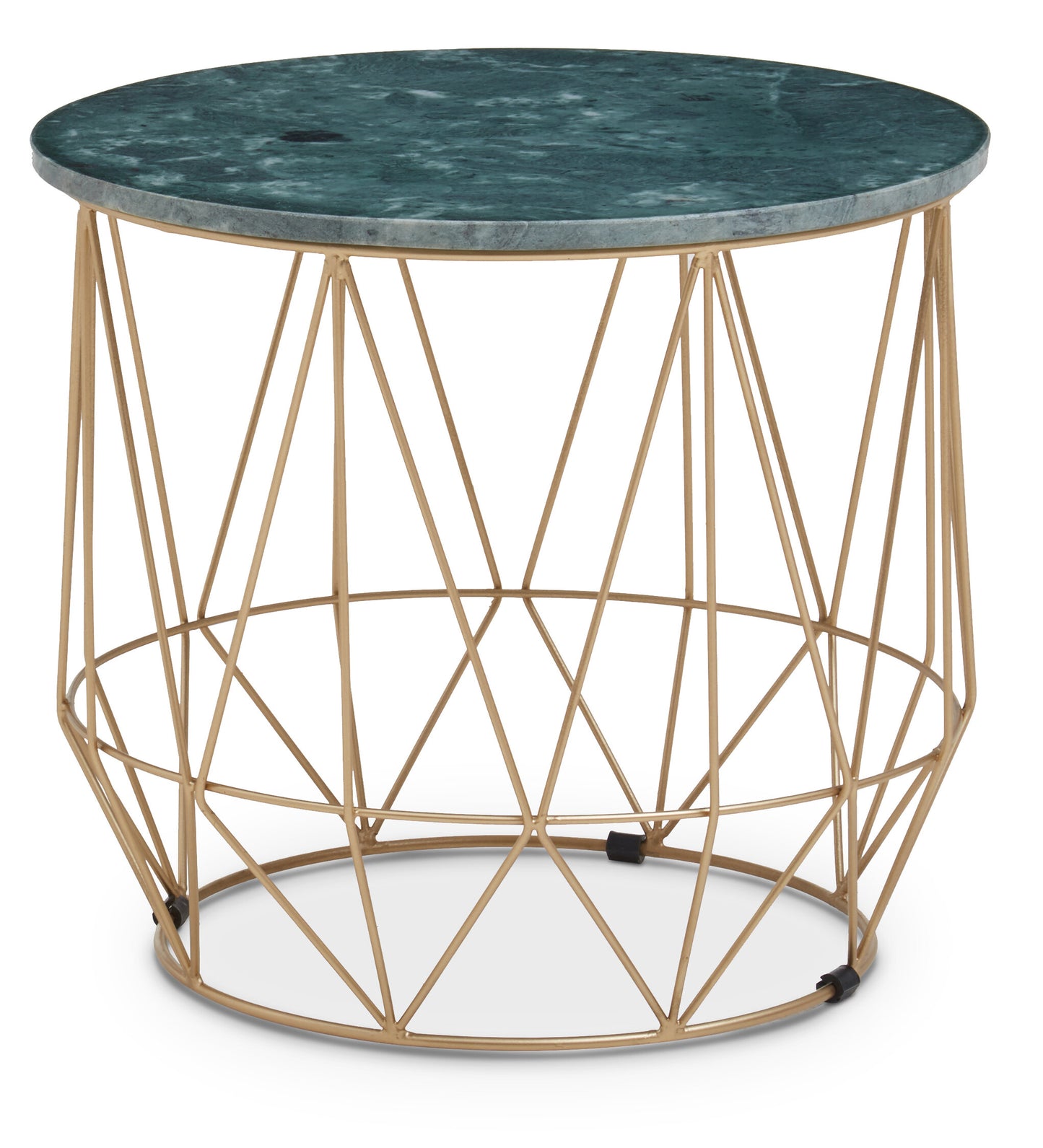 Roma Green Side Table With Gold Frame
