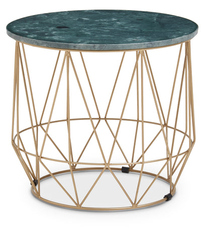 Roma Green Side Table With Gold Frame