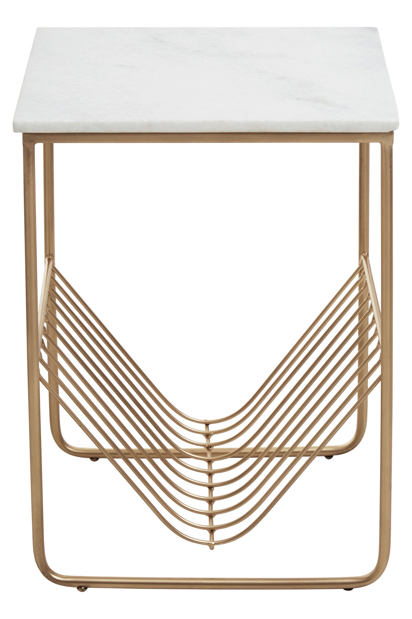 Roma White Marble Rack Side Table