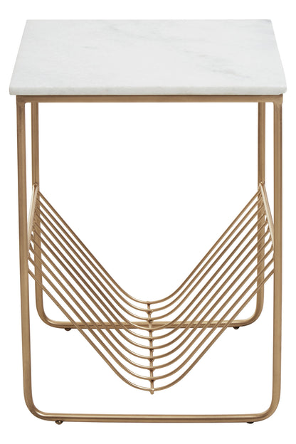 Roma White Marble Rack Side Table