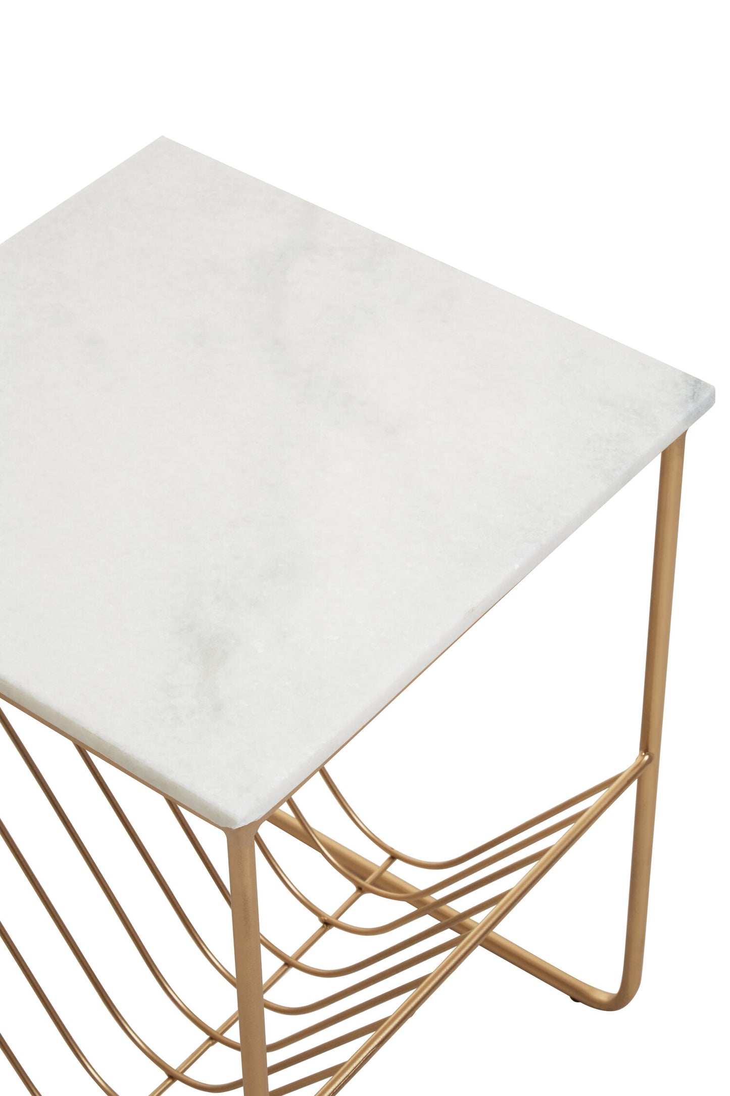 Roma White Marble Rack Side Table