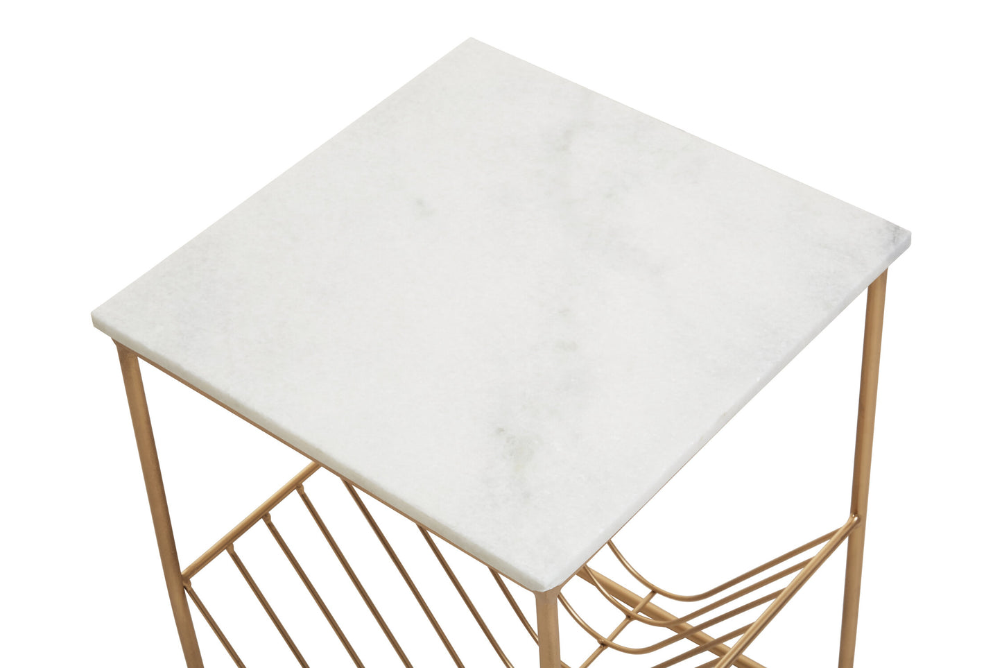 Roma White Marble Rack Side Table