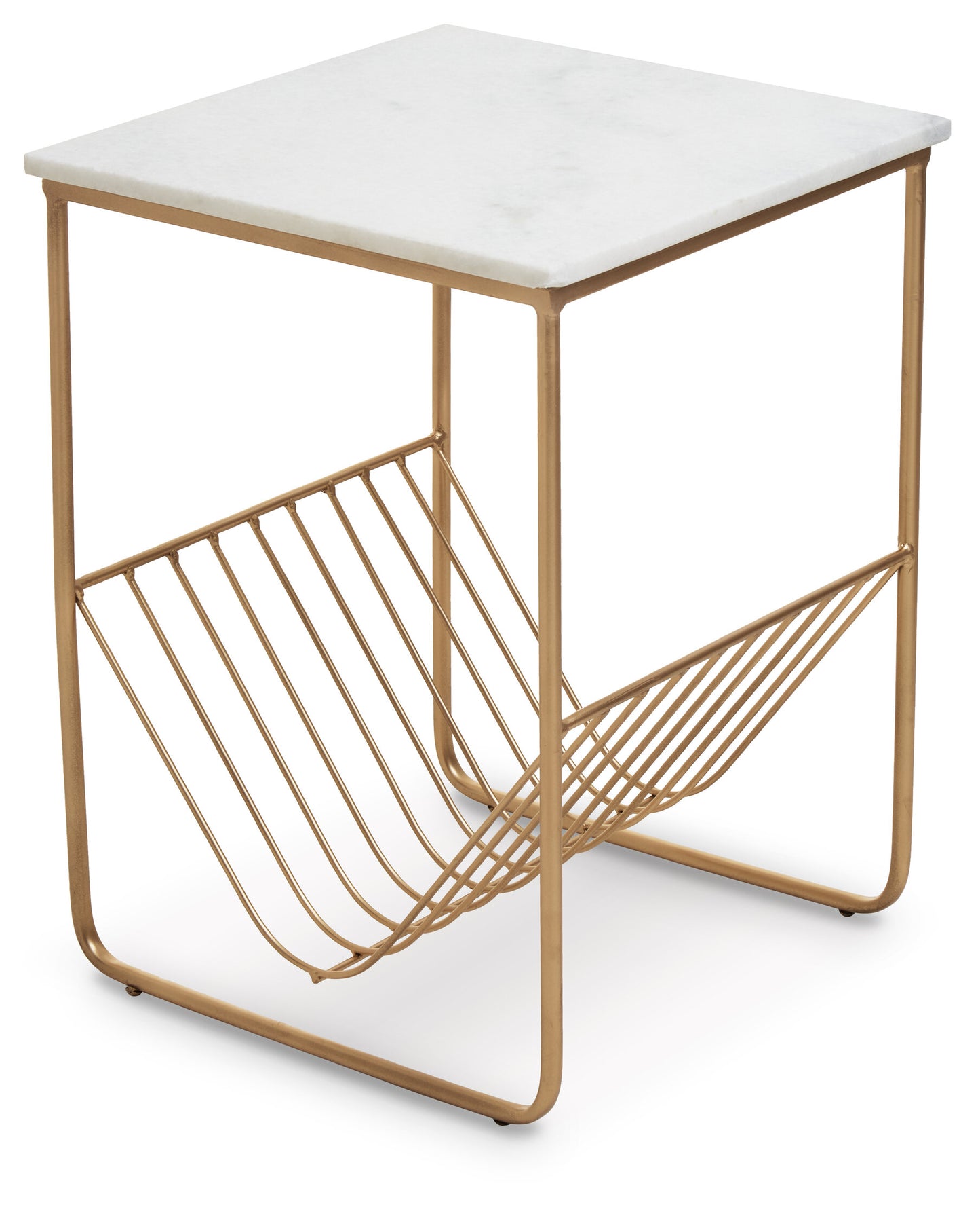 Roma White Marble Rack Side Table