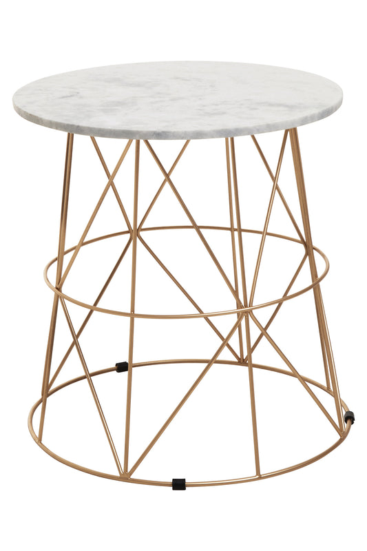 Roma White Marble Round Side Table