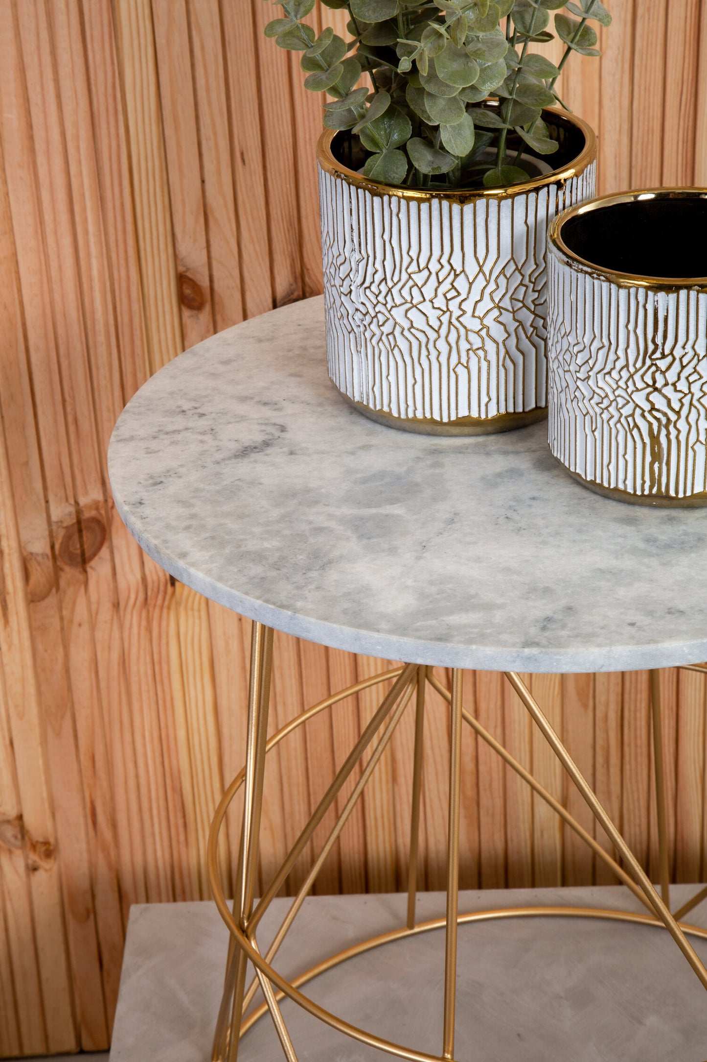 Roma White Marble Round Side Table