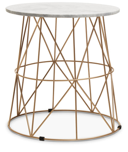 Roma White Marble Round Side Table
