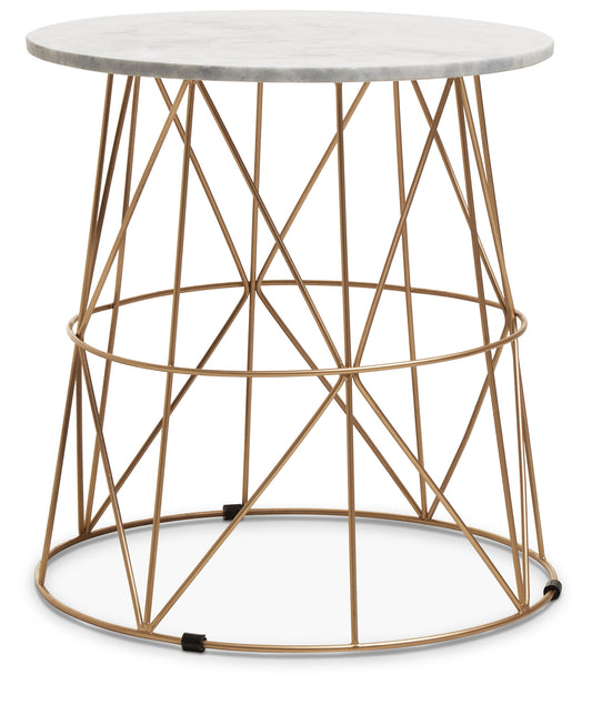 Roma White Marble Round Side Table