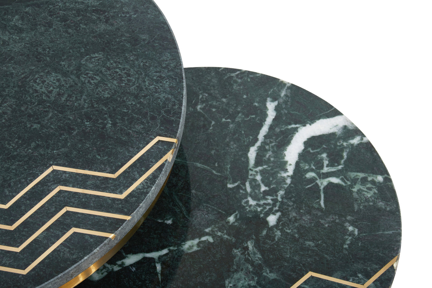 Stefania Green Marble Top Set of 2 Side Table