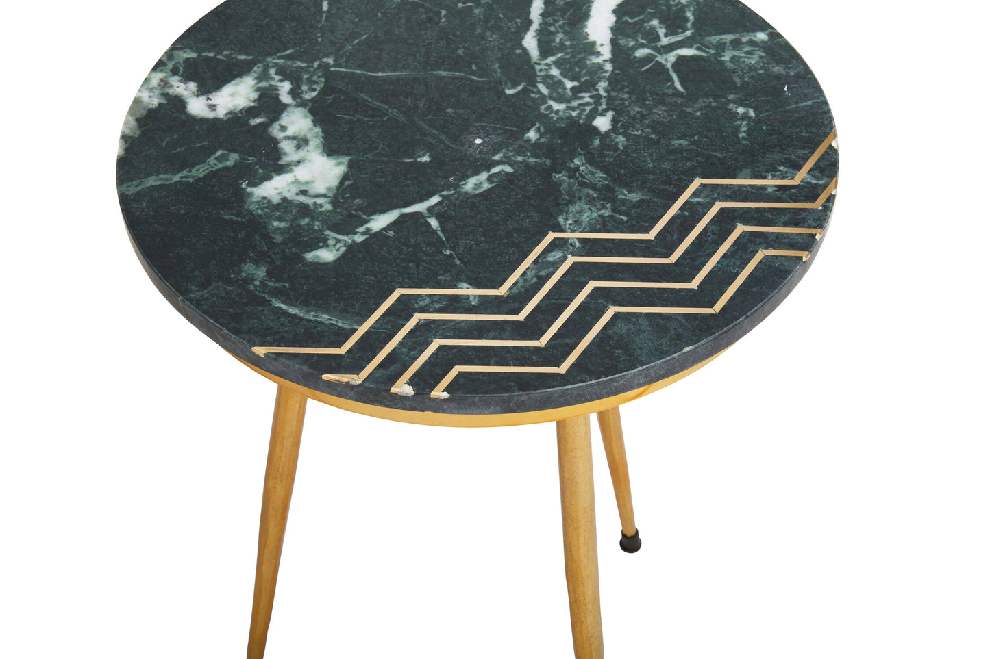 Stefania Green Marble Top Set of 2 Side Table