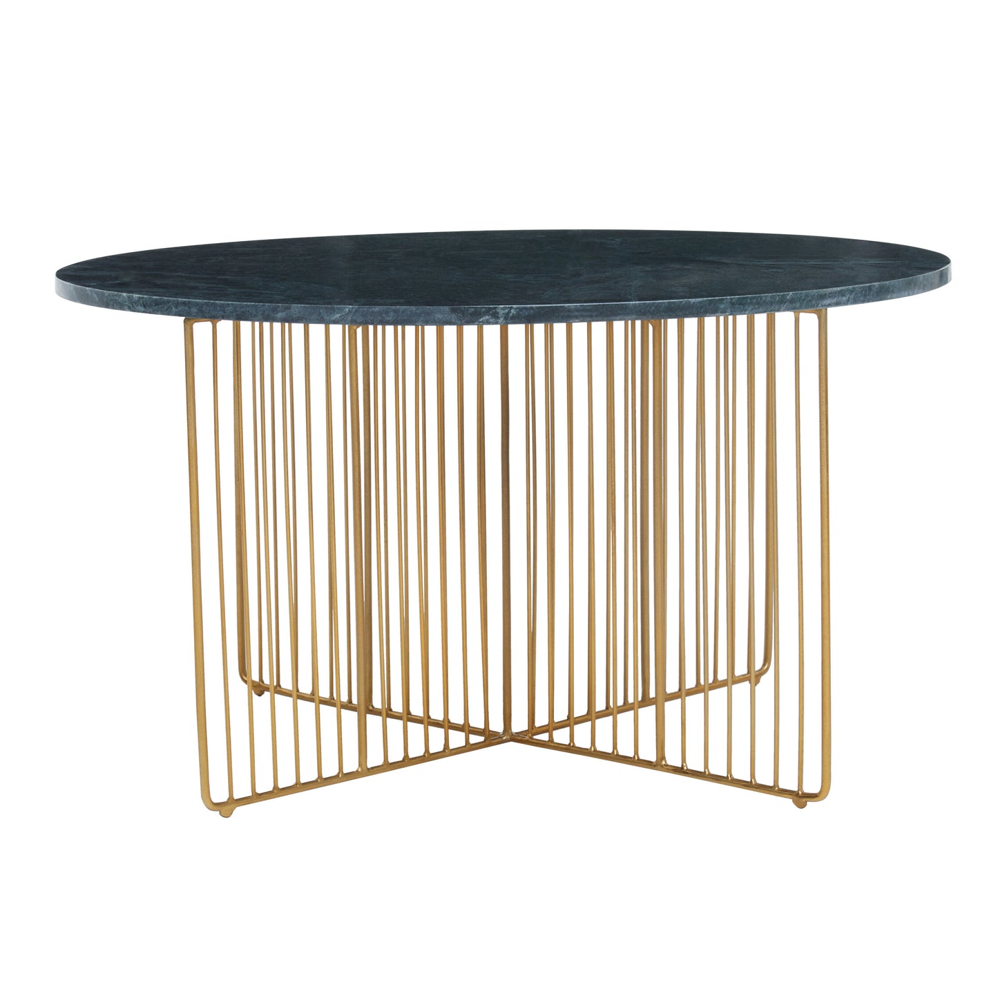 Stefania Green Marble And Gold Frame Coffee Table