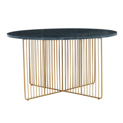 Stefania Green Marble And Gold Frame Coffee Table