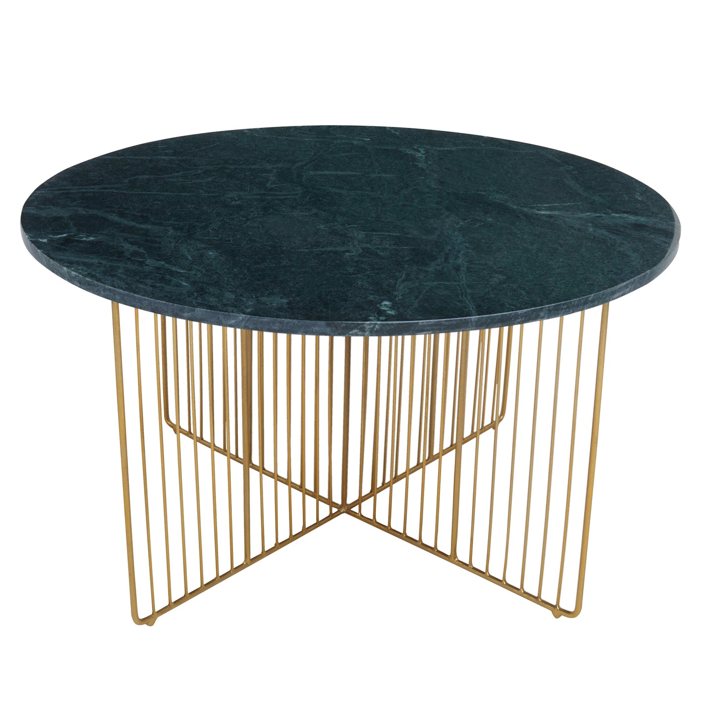 Stefania Green Marble And Gold Frame Coffee Table