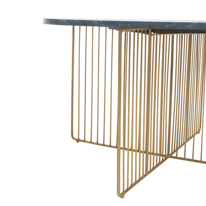 Stefania Green Marble And Gold Frame Coffee Table