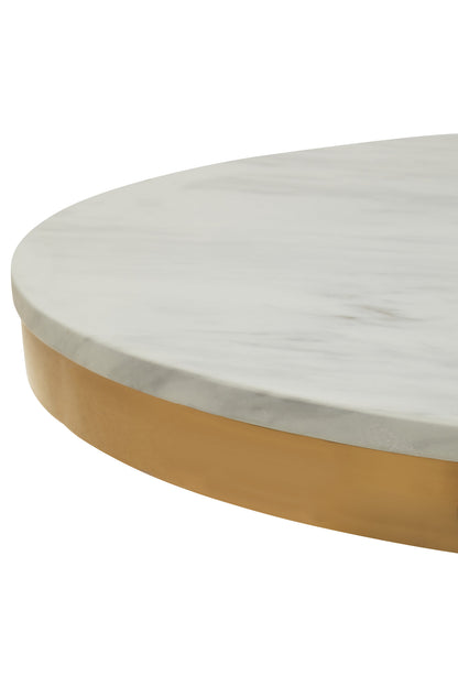 Dahlia Round Marble Dining Table With Gold Base