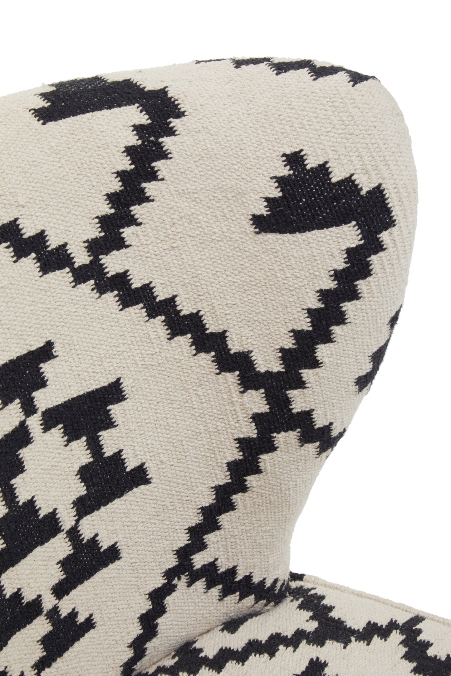 Aztec White and Black Berber Style Mango Wood Occasional Chair