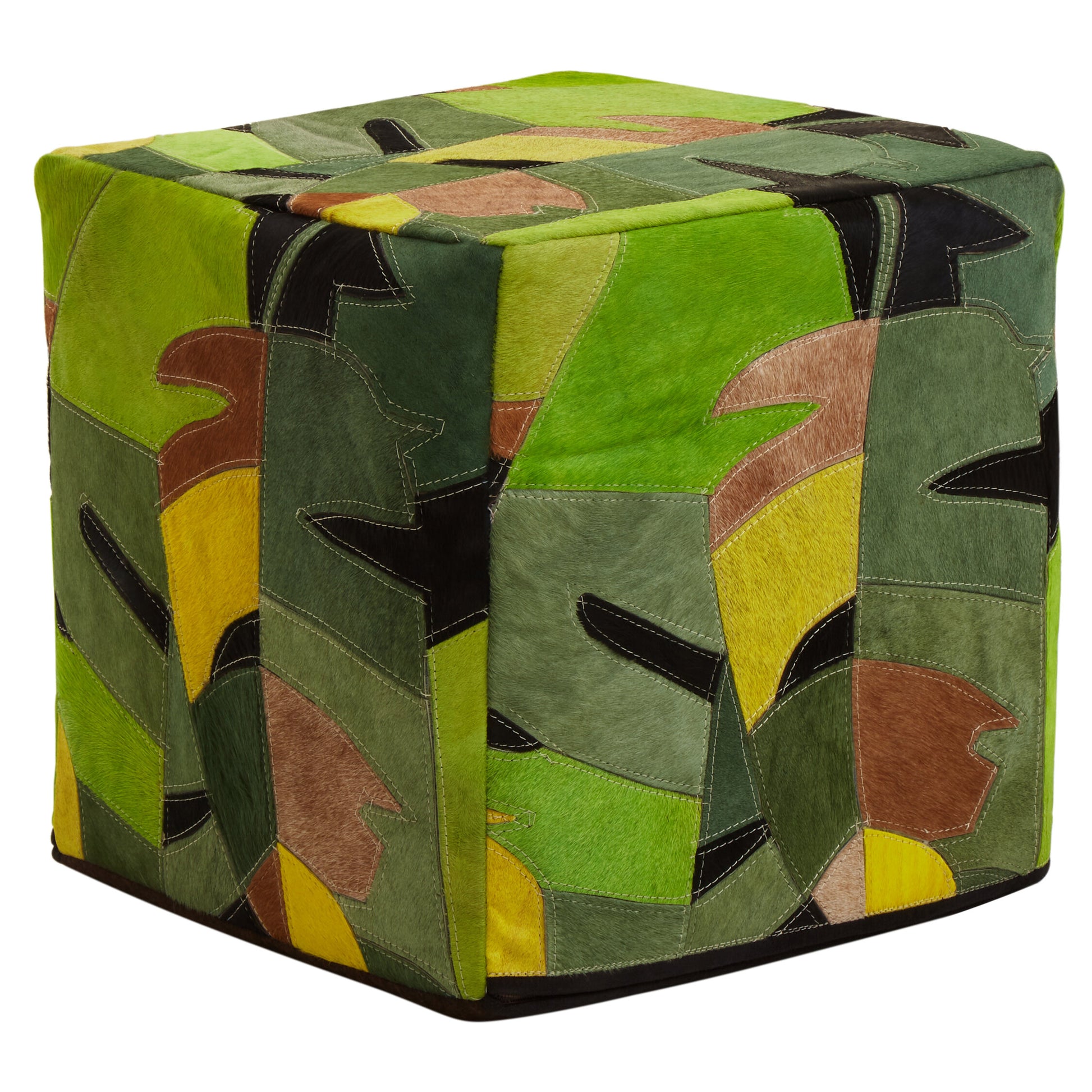 Sephora Botanical Pattern Leather Pouffe | Bali & Blue