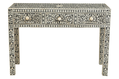 Lana Bone Inlay Desk with 3 Drawers