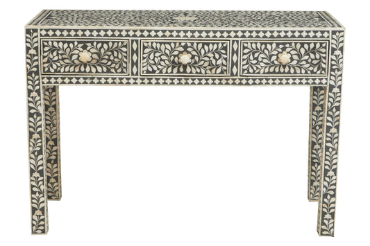 Lana Bone Inlay Desk with 3 Drawers