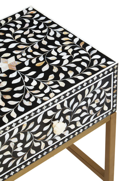 Lana 1 Drawer Side Table with Bone Inlay