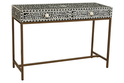 Lana Bone Inlay Console Table With 2 Drawers