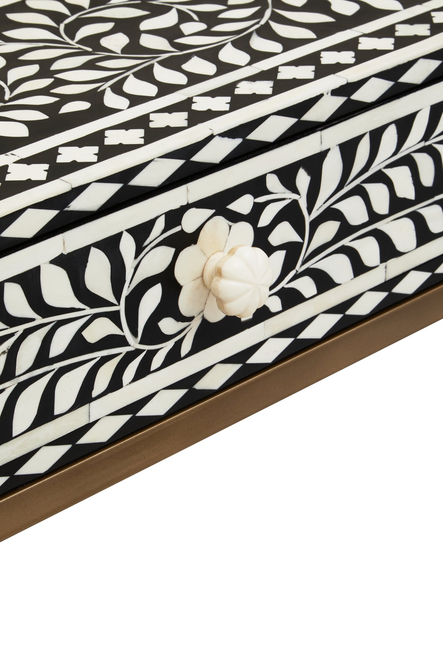 Lana Bone Inlay Console Table With 2 Drawers