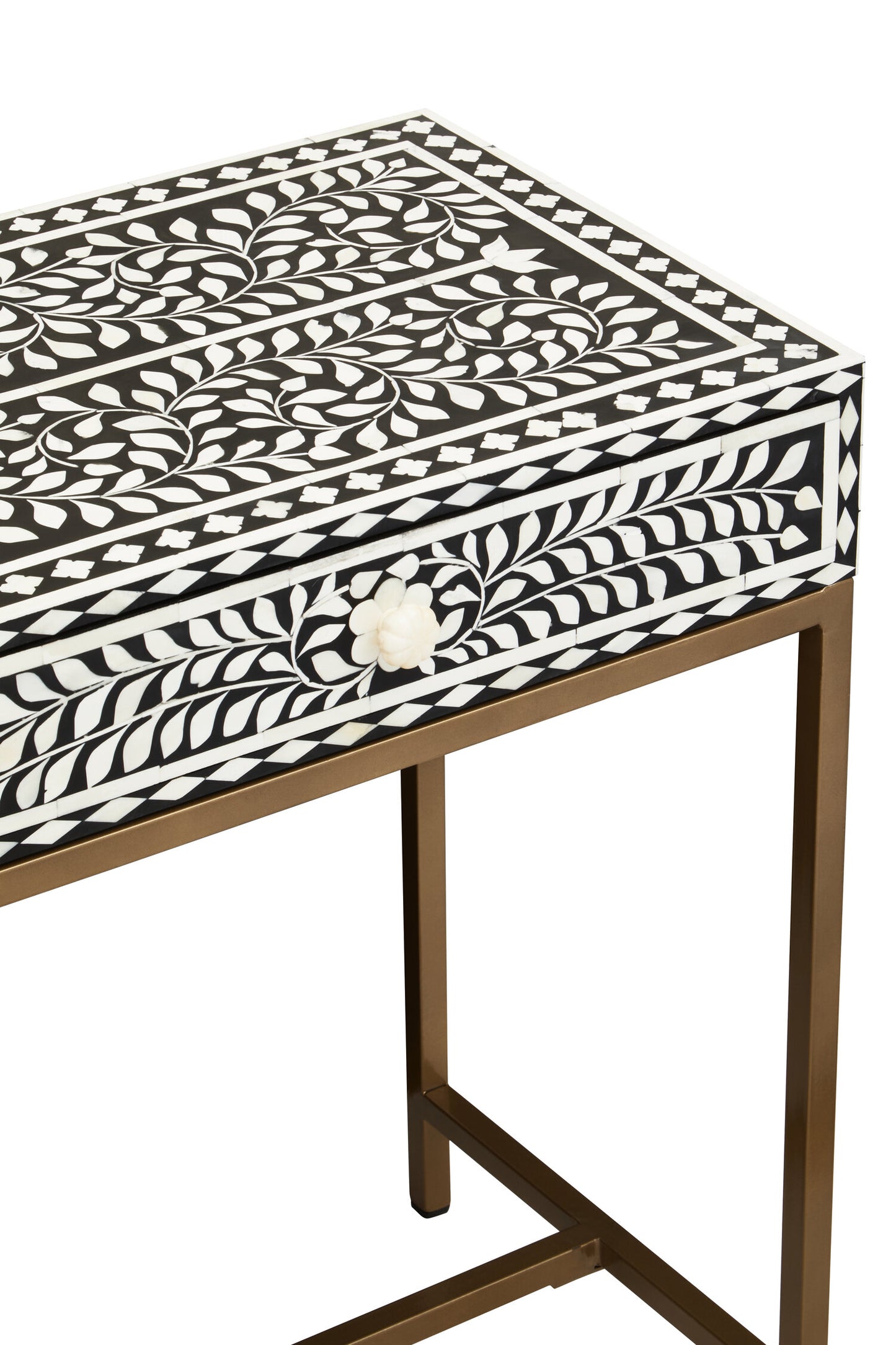 Lana Bone Inlay Console Table With 2 Drawers